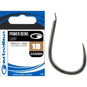   Garbolino - COMMERCIAL MATCH HOOKS - POWER BEND CARP 2430BN - BARBLESS 12 trnek