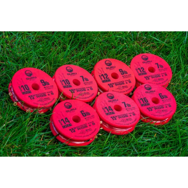 Guru QM1 Bait Bands 10 Vdeven, Brezbradat Monofil Predvezan Kavelj 8 kosov