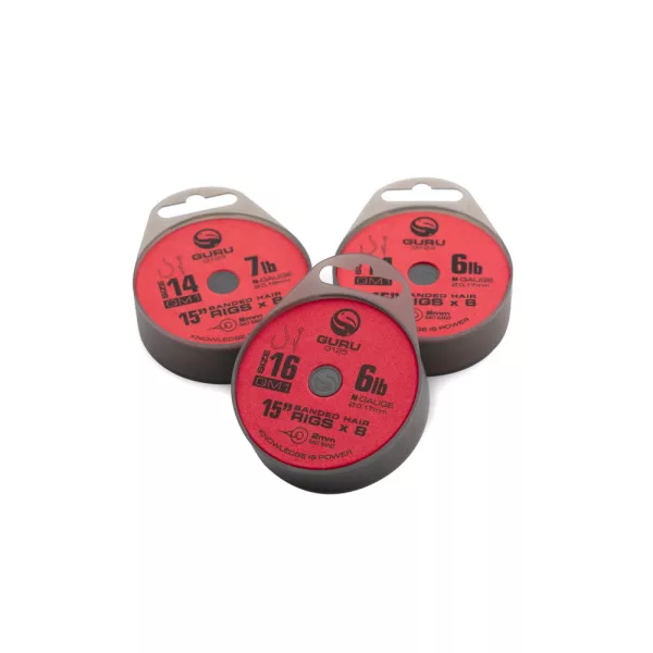 Guru QM1 Bait Bands 14 Vdeven, Brezbradat Monofil Predvezan Kavelj 8 kosov