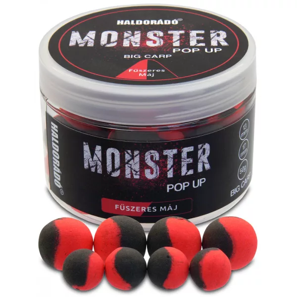 Haldorádó Monster Pop Up Big Carp Začinjena jetra 50gr 13-17mm