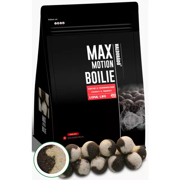 Haldorádó Max Motion Boilie Long Life Kokos-Tigrov Orešček 800gr 20mm Bojli