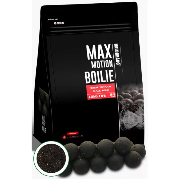 Haldorádó Max Motion Boilie Long Life Črna Sipa 800gr 24mm Bojli
