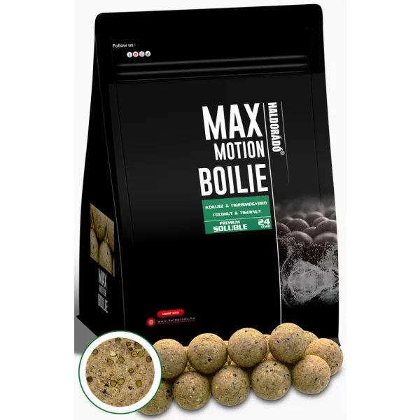 Haldorádó Max Motion Boilie Premium Topljiv Kokos-Tigrov Orešček 800gr 24mm Bojli