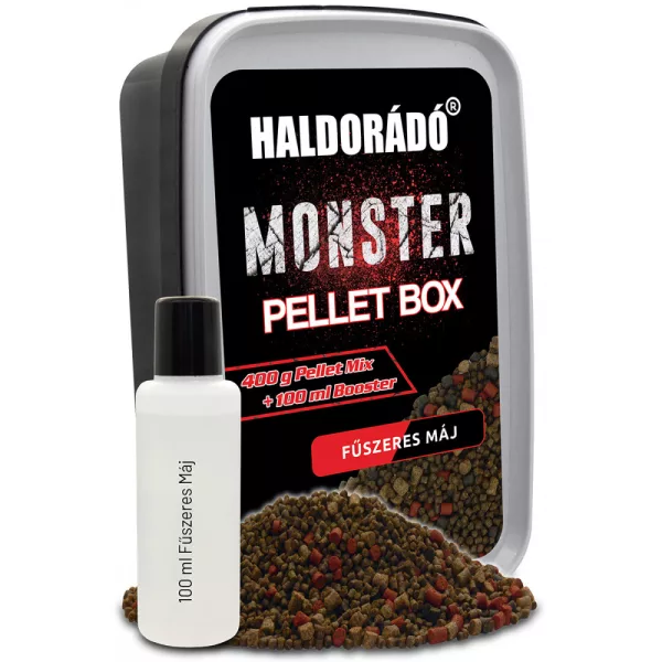Haldorádó Monster Začinjena Jetra 400gr 2-3-4mm Pellet box