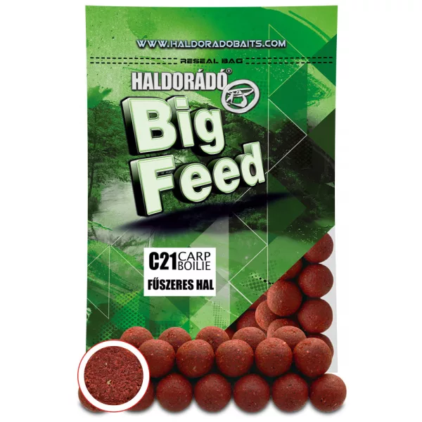 Haldorádó Big Feed C21 Boilie Začinjena riba 700gr 24mm Bojli