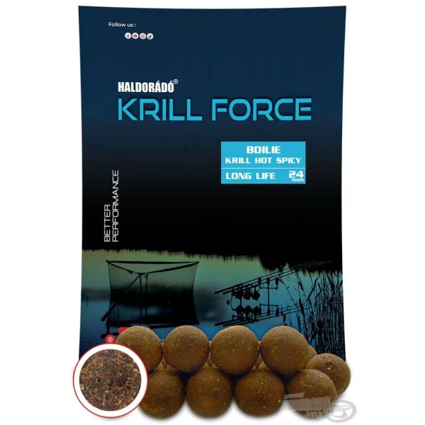 Haldorádó Krill Force Boilie Long Life 24mm Krill Hot Spicy Krmna Boila 700gr