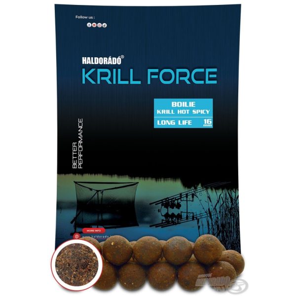 Haldorádó Krill Force Boilie Long Life 16mm Krill Hot Spicy Bojli za krmljenje 700gr