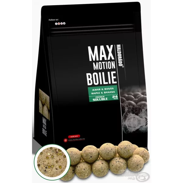Haldorádó Max Motion Boilie Premium Soluble 24mm Javor & Banana Bojli 800gr