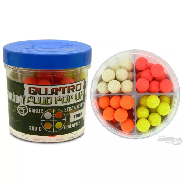 Haldorádó Quatro Fluo Pop Up Bojli 11 mm / 4 okusi v eni škatli