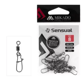 Mikado Fastlock 8 Črni Nickel Vrtljiva sponka 10db