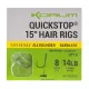 Korum 38cm Big Fish Hair Rigs W Quickstops Size 8 Monofilni predvezi brez zalusti