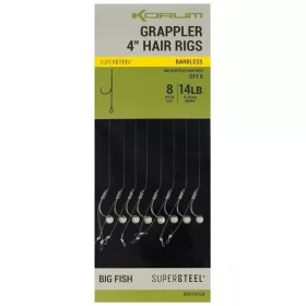   Korum Grappler Hair Rigs 10cm 14 Brezžični monofilni predvezni trnek z ušesom 8kos