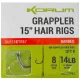 Korum Grappler Hair Rigs 38cm 12 Monofilni predvezni trnek z brado in ušesom