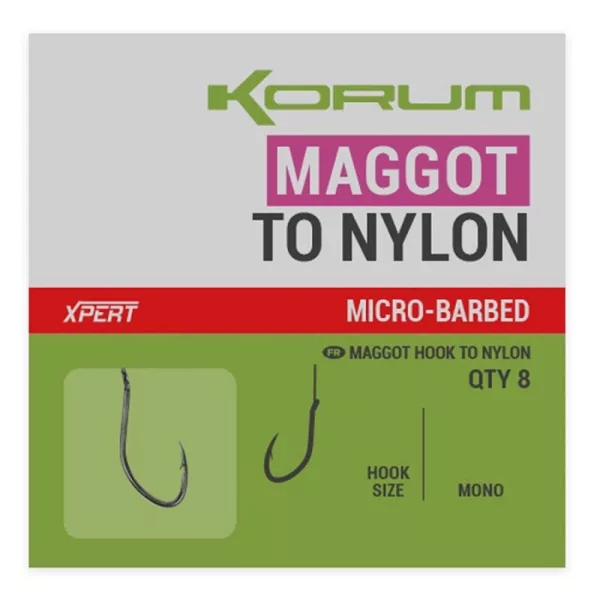 Korum Xpert Maggot Hooks To Nylon Monofil Predvezan Trnek z bodico 14