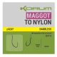 Korum Xpert Maggot Hooks To Nylon Monofil Predvezan Trnek brez bodice 16