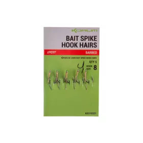   Korum Bait Spike Hook Hairs Barbed 8 Vaba z očesom in brado s trnom 5 kos