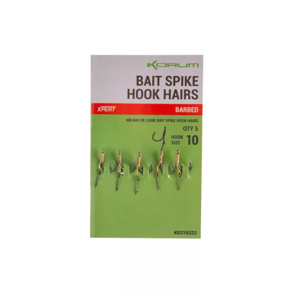 Korum Bait Spike Hook Hairs Barbed 10 Vaba z očesom in brado s trnom 5 kos