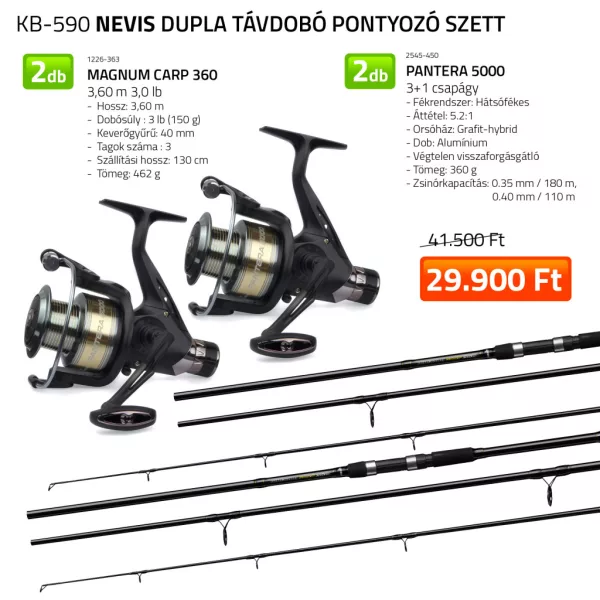 Nevis Dvojni Set za daleč metanje krapolov