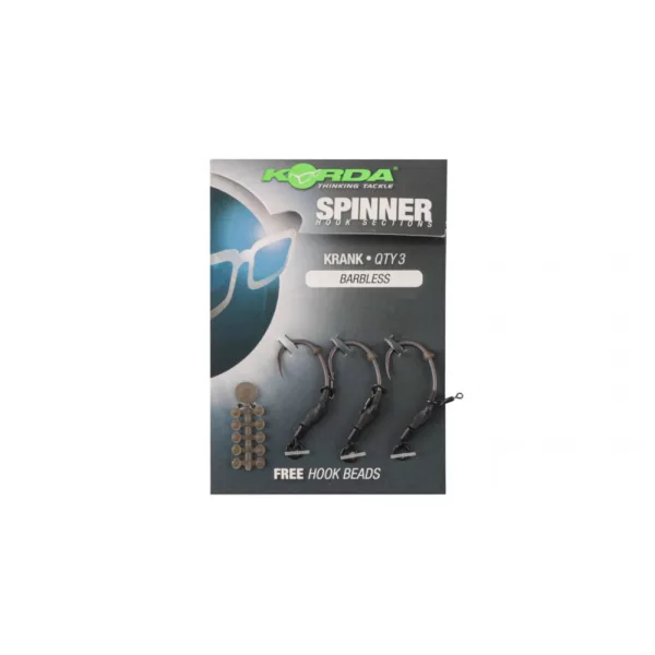 Korda Spinner Hook Sections Krank 6 z ušesom, Kavelj brez brade 3 kosi