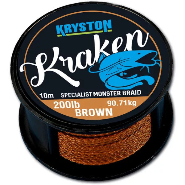 Kriston Kraken Monster Pletenica 200Lbs 10m 3.57mm Rjava Pletena predvrvica-Rjava