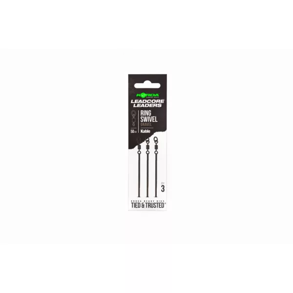 Korda Kable Leadcore Leader Ring Swivel Gravel Boili Montaža 50cm 3db