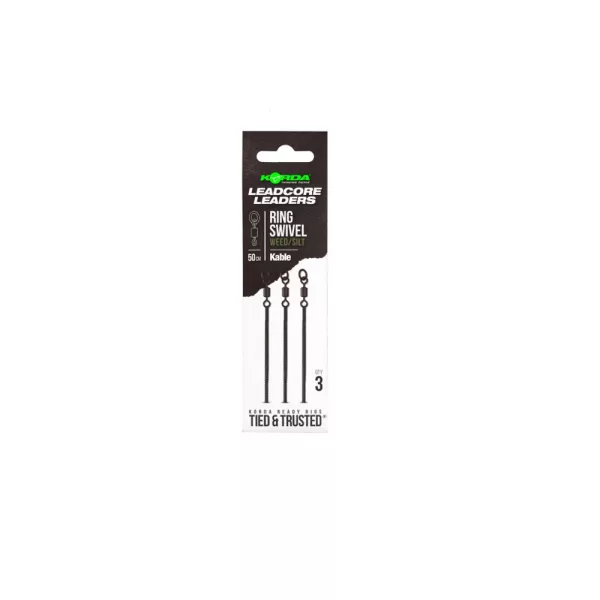Korda Kable Leadcore Leader Ring Swivel Weed Boili Montaža 50cm 3db