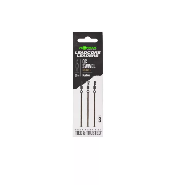 Korda Kable Leadcore Leader QC Swivel Gravel Boili Montaža 50cm 3db