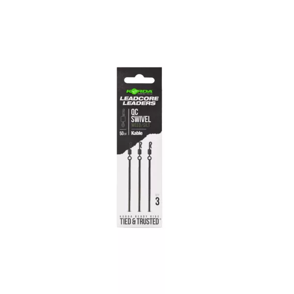 Korda Kable Leadcore Leader QC Swivel Weed Boili Montaža 50cm 3db