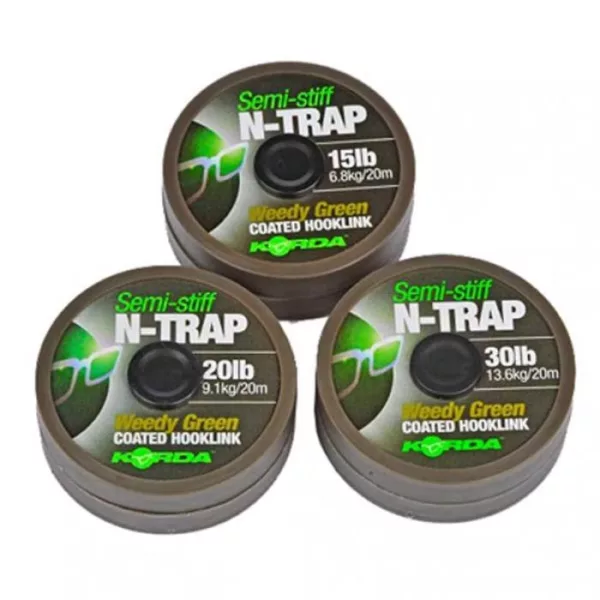 Korda N-Trap Semi Stiff 15lb Weedy Green - kraparski predvez