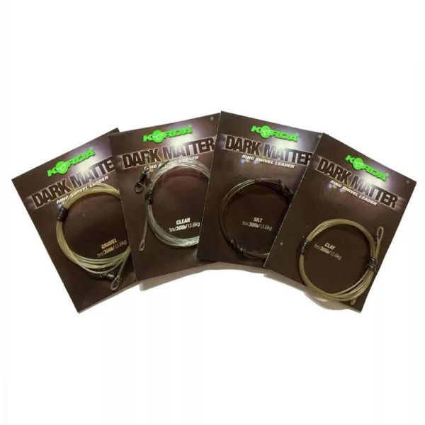 Korda Dark Matter Leader Ring Swivel Gravel Vnaprej vezana oprema za bojliske