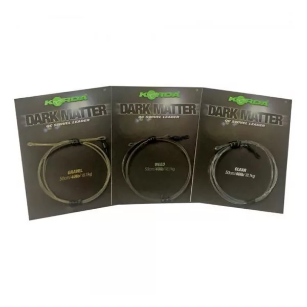 Korda Dark Matter Leader QC Swivel Weed Vnaprej navezana boilis vrvica 50cm