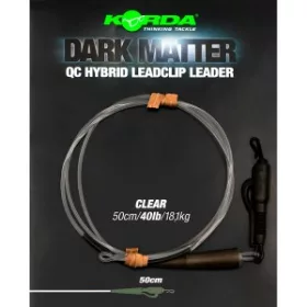   Korda - Dark Matter Leader 50 cm QC Hybrid Clip Clear hitra spojka prozorna predvrvica