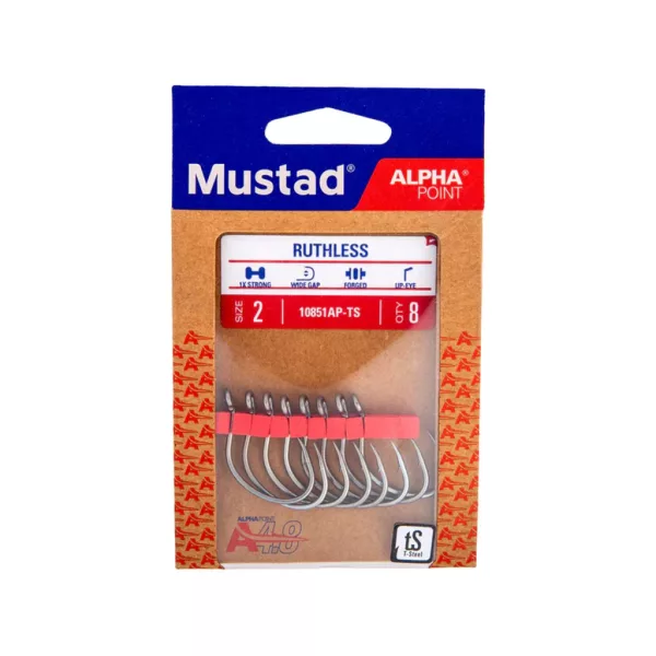 Mustad Ruthless Eyed 6/0 Kavelj z ušescem, z bodico 5db