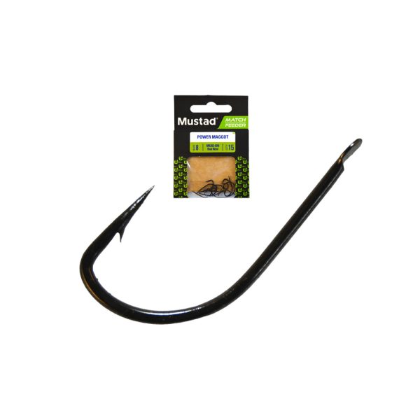 Mustad Match Feeder Power Maggot 16 Lapkás, Szakállas Keszegező Horog 15db