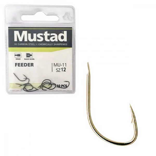 Mustad Ultra NP Feeder 12 Z lopatko, z bodico krapovska trnka 10db