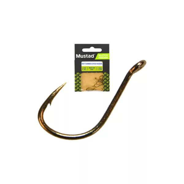 Mustad Ultra NP Out Turned Eyed Feeder 12 Füles, Szakállas Horog 15db