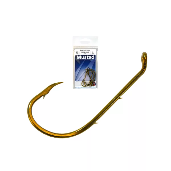 Mustad Beak Baitholder Bronz 1/0 Füles, Szakállas Süllőző Horog 7db
