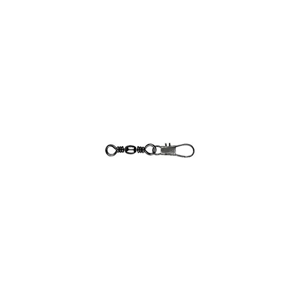 Mustad Barrel Swivel With Interlock Snap Black Nickel 8 Forgókapocs 10db