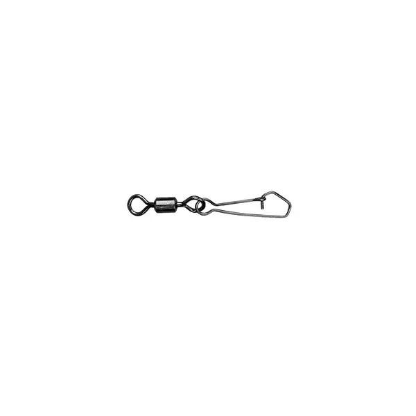 Mustad Rolling Swivel Round Eye With Hook Snap 8 Black Nickel Forgókapocs 10db