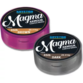   Kriston Magma Pletenica z zaščitnim premazom 45Lbs 15m 0.08mm Rjava Pletena predvrvica-Rjava