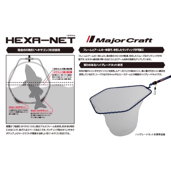 Major Craft Hexa Net Glava podmetalke L 67x58cm Modra