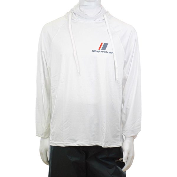 Major Craft Sun Protection Hoodie Bela UV-odporna majica s kapuco 2XL