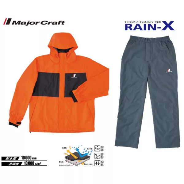 Major Craft Rain-X Oranžno Dvodelno Dežno Obleko 3XL