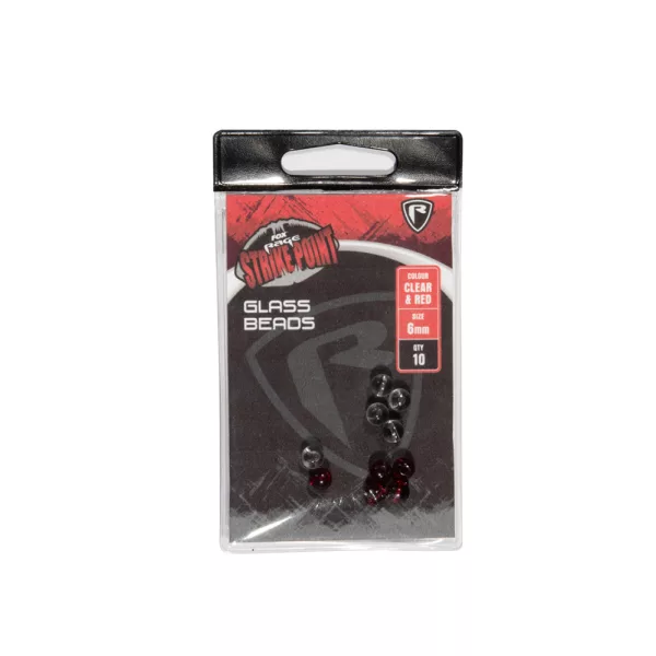 Fox Rage SP 6mm Clear and Red Glass Beads Steklene Kroglice