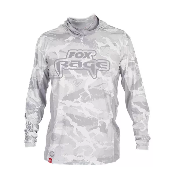 Fox Rage UV Hooded Light Camo Top Pulover s kapuco M