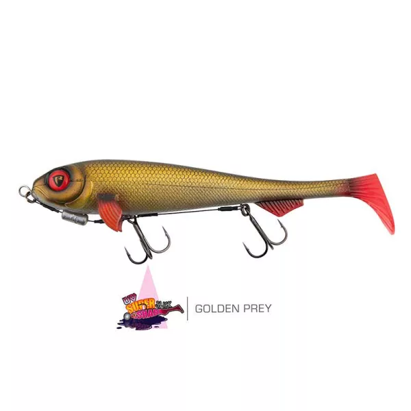 Fox Rage Super Slick Shad 18cm Loaded UV Golden Prey Gumijasta vaba