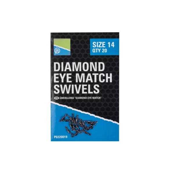 Preston Diamond Eye Match Swivels Vrtljiva sponka Size 10