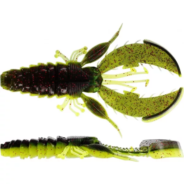 WESTIN CreCraw Creaturebait 10cm 12g Črna/Chartreuse 4pc Plastična vaba