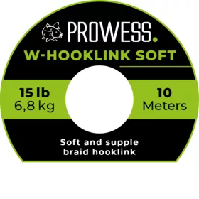   Prowess W-Hooklink Soft Braid 10m 25lb Zelena Pletena predvrvica.