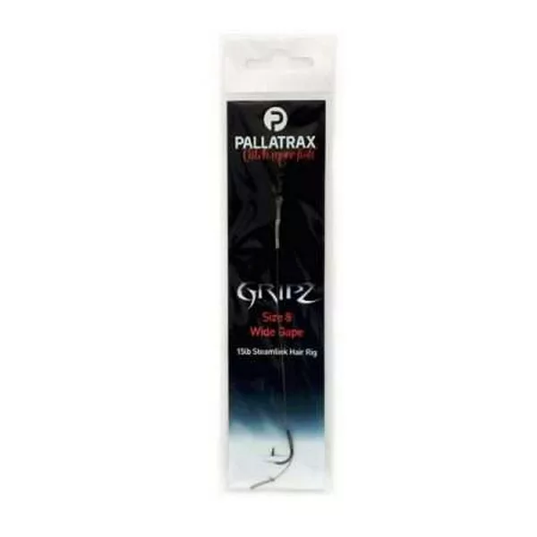 Pallatrax Gripz Wide Gape Hair Rigs 6 15Lb Fluoro Vnaprej Vezan Kavelj